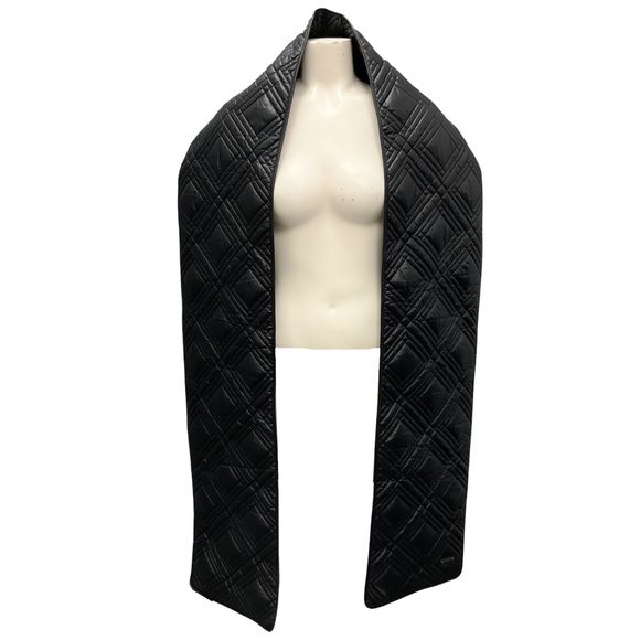 SAINT LAURENT BLACK DIAMOND QUILTED PUFFER SCARF - Picture 2 of 8